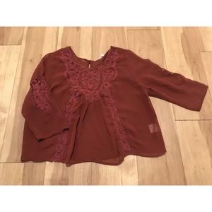 Boho Top with Crochet Accents